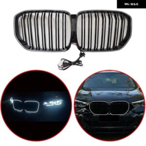 BMW X5 G05 2019 2022 LEDライトレーシング発光 グリル ABS グロスブラック ダブルラインキドニー グリル