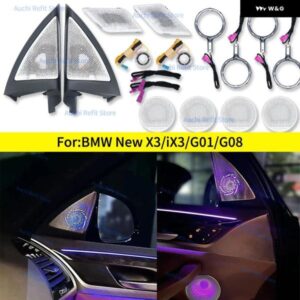 BMW 11色 LED スピーカー カバー X3 IX3 X4 G01 G02 車ミッドレンジツイーター HIFI 音楽 ステレオ ホーン 装飾 アンビエントライト