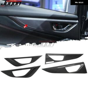 スバル 4個 カーボン インテリア サイド ドアハンドル フレーム ステッカー カバー トリム アクセサリー WRX S4 STI VB 202