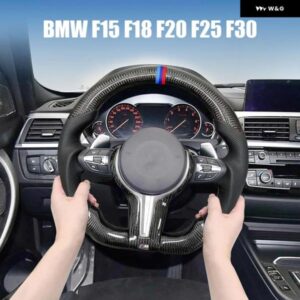 BMW カーボン ステアリングホイール 5シリーズ F15 F18 2011-2017 X3 F25 2011-2016 F30 2013-2019 F20 F21 滑り止めレザー グリップ