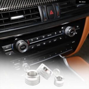 BMW X5 X6 E70 E71 2008-2013 合金レッドエアコンボリュームノブ リングトリム インテリア リペア