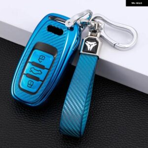 アウディ カーボンソフト TPU 車リモートキーケースカバー ホルダー シェル FOB A4 A1 A3 S4 B7 B8 A6 A5 A7 A8 Q5 S5 S6 Q7