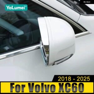 ボルボ XC60 2018-24 2025 ABS サイドバックミラー カバー トリムストリップ ステッカー ケース