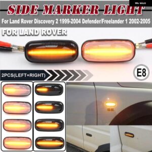 ランドローバー 1ペア アンバー ダイナミック 流れる LED ウィンカー サイド マーカーライト ディスカバリー 2 1999-2004 ディフェンダーフリーランダー 1