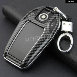 BMW カーボン液晶画面キーカバー ケース FOB チェーン 5 6 7 8シリーズ X3 X4 X5 X7 G30 G31 G32 G11 G12 G70 G01 G02 G05 G07