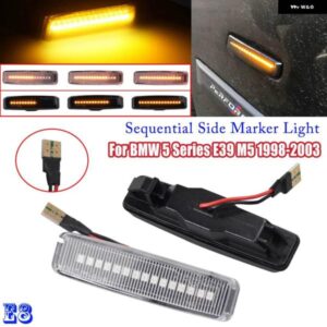 BMW 2個 ダイナミック LED サイドマーカーシーケンシャル インジケータ ウインカー 5シリーズ E39 1995-2003 M5 流れるウィンカー ライト