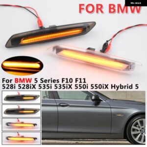 BMW 2X LED シーケンシャルフェンダー インジケータ ーサイドマーカーウインカーウィンカー ライト 5シリーズ F10 F11 528I 528IX 535I 2011 12 2013用