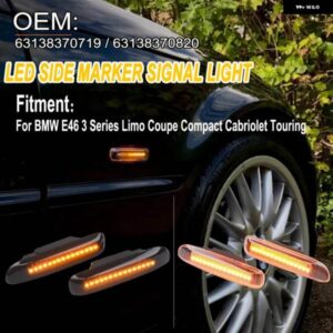 BMW E46 3シリーズ リムジンクーペコンパクトカブリオレツーリングダイナミック 点滅 LED サイドマーカーシーケンシャルウインカーウィンカー ライト