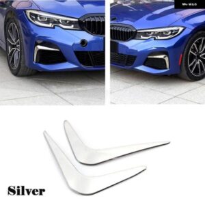 BMW フロント フォグライト ランプ 装飾 カバー トリムフレーム ステッカー 3シリーズ G20 G28 2019 2020 エアベントトリムステンレス