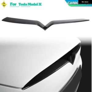 テスラ カーボンフロントグリル トリムカバー モデル X S 2016-2019 フロントバンパー グリル トリムカバー 装飾