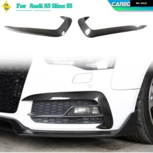 アウディ フロントバンパー フォグランプ フィンベントトリム A5 SLINE S5 2012-2016 非スタンダードフロントバンパー カナードカーボン/FRP