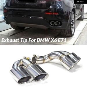 BMW 排気先端 X6 E71 2006-2014 クワッドマフラー ステンレスマフラー 先端排気 システム ノズル 排気カバー