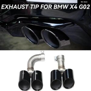 BMW 1ペア クワッド排気先端 X4 30I G02 2018-2021 X4M スタイルバンパー マフラー 先端排気 システム ノズルマフラー