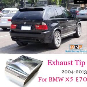 BMW 排気先端 X5 2004-2007 304 ステンレス 汎用 正方形テールパイプマフラー ノズル先端