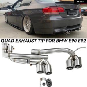 BMW 304 ステンレスクワッドマフラー E90 E92 E93 320I 325I M3 M4 バンパー 排気先端マフラー 排気 システム