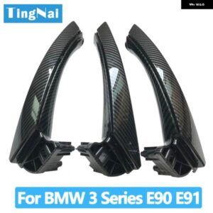 BMW LHD RHD 車内 アームレスト カーボン ドアプル ハンドルカバー トリム付き 3シリーズ E90 E91 316 318 320 325 328I