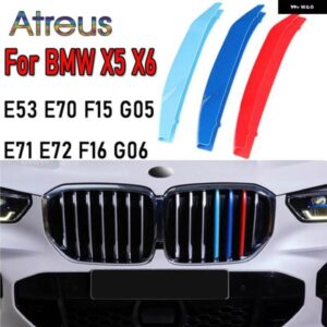 BMW 3個 ABS 車グリル ステッカー ストリップカバー トリムクリップ G06 G05 F16 F15 E70 E71 E72 E53 X6 X5 2020 2019 M スタイル