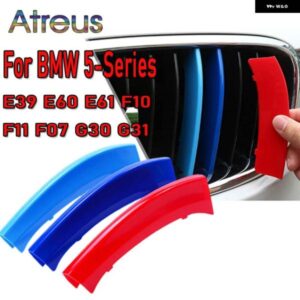 BMW 3個 ABS 車グリル ステッカー ストリップカバー トリムクリップ 5シリーズ E39 E60 E61 F10 F11 F07 G30 G31 GT GT5 M スタイル
