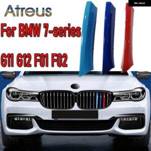 BMW 3個 ABS 車グリル ステッカー ストリップカバー トリムクリップ 7シリーズ G11 G12 F02 F01 M スタイル 2018-20 2013-2017