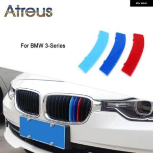 BMW 3個 3D 車フロントグリル トリムスポーツストリップカバー ステッカー E46 E90 F30 F34 E92 E93 3シリーズ GT M 電源