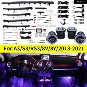 アウディ 30色周囲光 A3 S3 RS3 8V 8Y 2013-2018 MQB LED エアベントノズル インテリア ダッシュボード ドア 装飾 ランプ