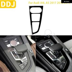 アウディ A4L A5 2017 2018 2019 カーピアノブラック インテリア オートギアパネル外枠トリム ステッカー プラスチック 装飾