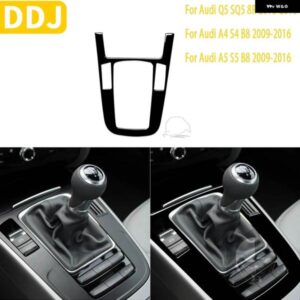 アウディ Q5 SQ5 8R 2010-2018 A4 S4 B8 A5 S5 2009-2016 カーブラック インテリア オートギアパネルトリム ステッカー プラスチック
