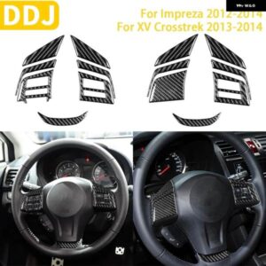 スバル インプレッサ 2012-2014/XV CROSSTREK 2013-2014 カーボン インテリア ステアリング ホイールセットトリム
