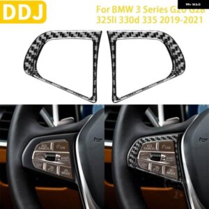 BMW カーボン 3シリーズ G20 G28 325LI 330D 335 2019-2021 ステアリング ホイールボタン フレームトリム ステッカー