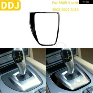 BMW 5シリーズ E60 2008 2009 2010 光沢ピアノブラック インテリア ギアパネルトリム ステッカー 装飾