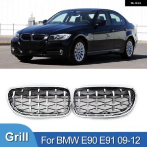 BMW PULLECO ダイヤモンドグリル 車キドニーグリル フロントバンパー レーシング グリル 自動スタイリング E90 E91 318I 320I 325I 328I 2009-2012