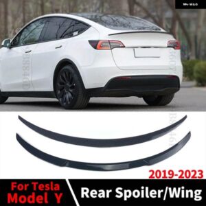 テスラ カーボンルックリアスポイラー ウイングエアダムディフレクターモデル Y 2019-23 ブーツ トランクリップチューニング