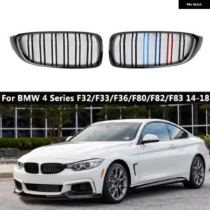 BMW 1ペア フロントキドニースポーツグリル レーシング グリル ダブルスラット F32 F33 F36 F82 420I 428I 435I M4 2014-2018 カースタイリング