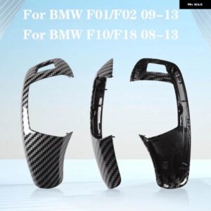 BMW F01 F02 F10 F18 グロスブラック LHD RHD ギアシフトレバーノブ カバー ギアシフト交換カーボン 2008-2013