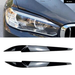 BMW X5 X6 F15 F16 光沢カーボンフロント ヘッドライト 眉 ステッカー ヘッドランプ ライト 装飾 トリム ステッカー 2014-2018