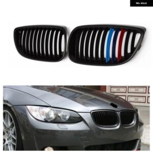 BMW ペア グロスブラック 車 2 スラットラインフロントキドニーグリル E92 E93 3シリーズ M3 クーペコンバーチブル 2006-2009