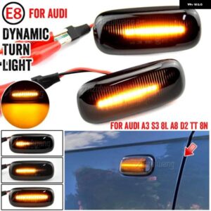 アウディ A2 A3 8L A4 B5 4B C5 A8 4D TT 8N LED ダイナミック サイドマーカーウィンカー ライト移動シーケンシャルウインカーライト 2個