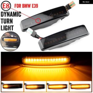 BMW 1ペア フラッシャーダイナミック ウインカー インジケータ LED ウィンカー ライトサイドマーカーシーケンシャルランプ 5シリーズ E39 1995-2003 M5