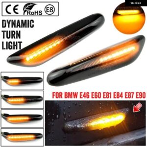 BMW シーケンシャル点滅 LED ウィンカー サイド マーカーライト ウインカー X3 E83 X1 E84 X5 X53 E60 E61 E46 E81 E82 E90 E92 E87 E88用