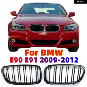 BMW 外観グリル フロントキドニー光沢 2 ラインダブルスラット 3シリーズ E90 E91 40148 スタイリング