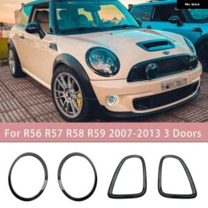 BMW ミニクーパー S/D JCW R55 R56 R57 R58 R59 グロスブラック ヘッドライト ヘッド テールライト リアランプフレームリングカバー ステッカー