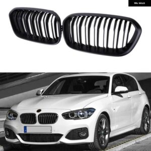 BMW フロントバンパー グリル キドニー レーシング グリル 1シリーズ F20 F21 2015 2016 2017 ダブルスラット交換グリル グロスブラック