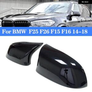 BMW リアビューサイドミラー カバー バックミラー キャップ X3 X4 X5 X6 F25 F26 F15 F16 カーボンオート グロスブラック 14-18