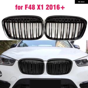 BMW グロスブラック フロントバンパー キドニーグリル X1 F48 F49 2016-20 XDRIVE ダブルライン M スタイル