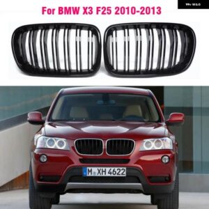 BMW ABS グロスブラック スポーツキドニーグリル F25 X3 2010-13 スタイリング 交換 レーシング フロントバンパー