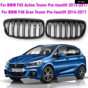 BMW ブラックフロントグリル メッシュ ABS 2シリーズ F45 5 席アクティブツアラーと 7 席 F46 グランツアラーフロントバンパー グリル 2014-2017