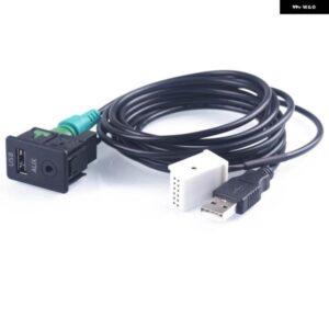 BMW USB AUX スイッチ + ワイヤーケーブル アダプタ ー 3 5シリーズ E87 E90 E91 E92 X5 X6 AC516 用
