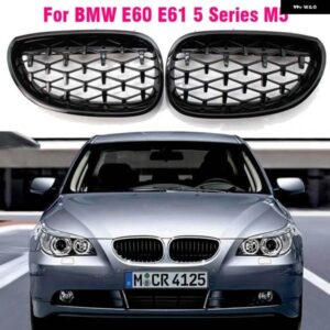 BMW カーレースグリル E60 E61 5シリーズ 2003-2009 ダイヤモンドフロントキドニーグリル メテオスタイルグリル クロームオート