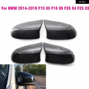 BMW バックミラー カバー 2014-2018 F15 X5 F16 X6 F26 X4 F25 X3 カーボン グロスブラック