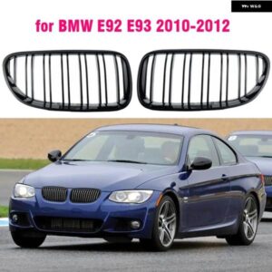 BMW フロントグリル キドニーグリル E92 E93 320I 328I 335I 2 ドア 2010 2011 2012 カースタイリング グロスブラック デュアルライン
